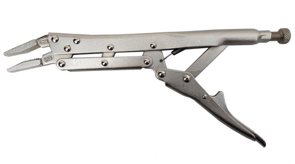 Auto instrumenti un iekārtas - 12" long nose locking pliers straight jaws CR-V  (LLPS)