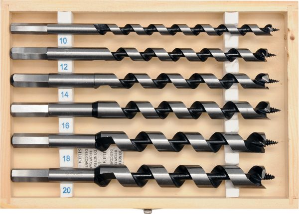 Auto instrumenti un iekārtas - 6 pc Auger Wood Drill Bit Set  l-230 mm. FI-10-20 mm (YT-3298)