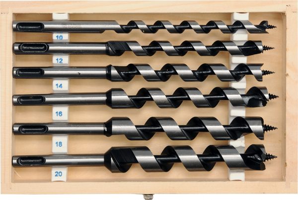 Auto instrumenti un iekārtas - 6 pc SDS Plus Auger Wood Drill Bit Set  l-200 mm. FI-10-20 mm (YT-3300)