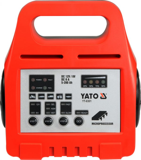 Auto instrumenti un iekārtas - Battery charger 6/12V 8A 5-200ah (YT-8301)