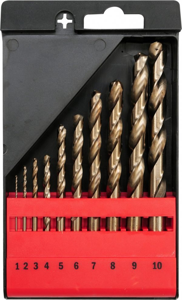 Auto instrumenti un iekārtas - CO-HSS twist Drill Bit Set 10 pcs 1-10 mm (YT-41603)