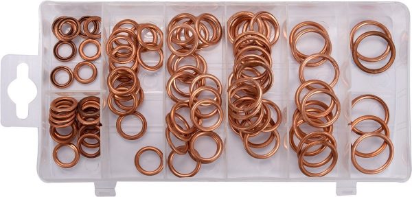 Auto instrumenti un iekārtas - COPPER AIR O-RING ASSORTMENT 95PC (YT-068713)