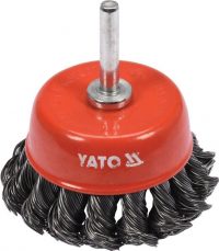 Auto instrumenti un iekārtas - CUP BRUSH 65MM FOR DRILL KNOTTED (YT-47518)