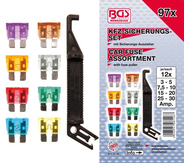 Auto instrumenti un iekārtas - Car Fuse Assortment | 97 pcs. (8126)