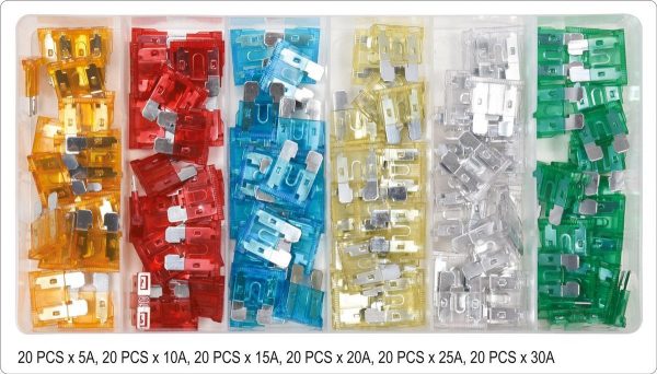 Auto instrumenti un iekārtas - Car Fuse Assortment | Standart | 120 pcs. (YT-83144)