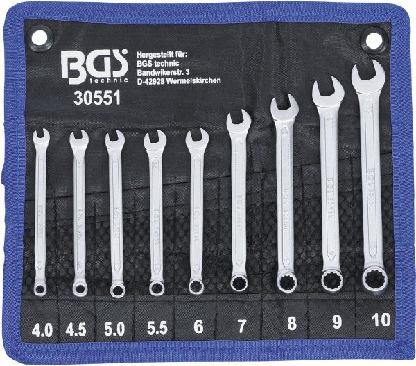 Auto instrumenti un iekārtas - Combination Spanner Set | 4 - 10 mm | 9 pcs. (30551)