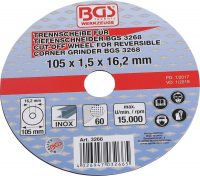Auto instrumenti un iekārtas - Cutting Disc for BGS Reversible Corner Grinder | Ø 105 x 1.5 x 16.2 mm (3266)