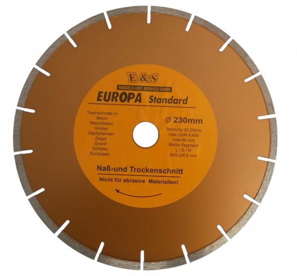 Auto instrumenti un iekārtas - Diamond Blade Segmented 230mm X1.8X2.4X7.0 (E00230)