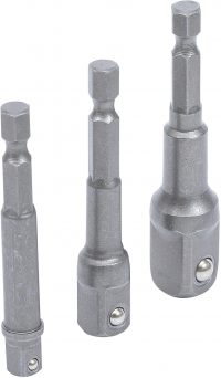 Auto instrumenti un iekārtas - Electric Drill Adaptor Set | 6.3 mm (1/4") drive | 6.3 mm (1/4") / 10 mm (3/8") / 12.5 mm (1/2") | 3 pcs. (8204)