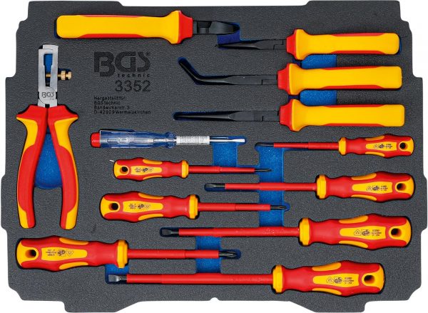 Auto instrumenti un iekārtas - Foam Tray for BGS BOXSYS1 & 2: VDE Pliers / Screwdriver Set | 13 pcs. (3352)