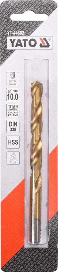 Auto instrumenti un iekārtas - Grąžtas metalui HSS-TIN 10.0 mm (YT-44662)