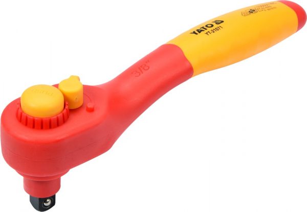 Auto instrumenti un iekārtas - INSULATED RATCHET HANDLE 3/8" 200MM VDE (YT-21071)