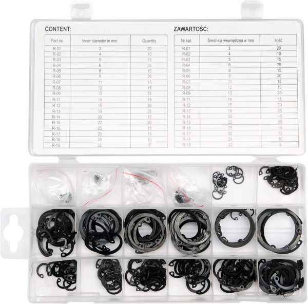 Auto instrumenti un iekārtas - INTERNAL CIRCLIP ASSORTMENT 300 PCS (YT-06881)