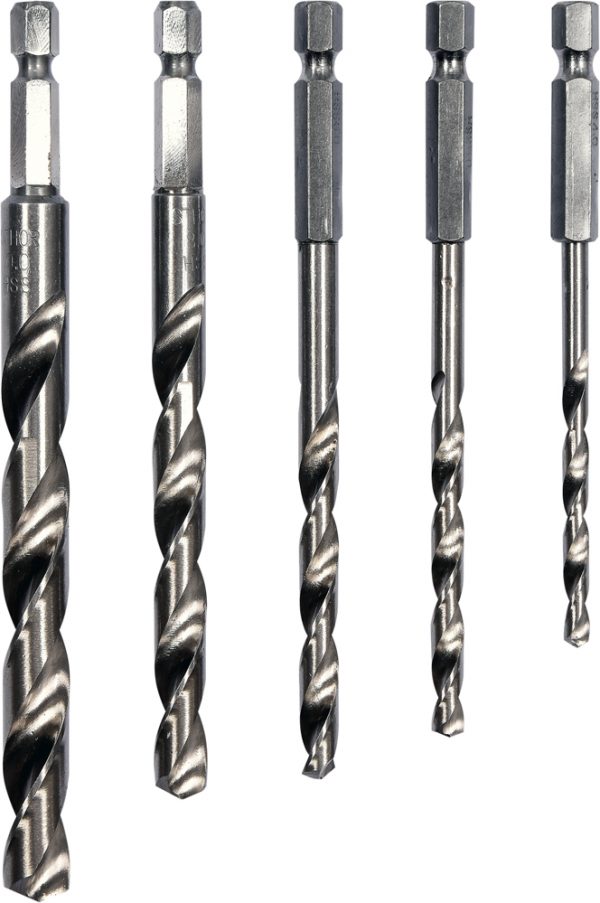 Auto instrumenti un iekārtas - METAL DRILLS 5PCS 4-10MM HSS HEX 1/4" (21650)