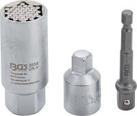 Auto instrumenti un iekārtas - Multi Socket with Adaptor Set | 10 mm (3/8") Drive | 9 - 21 mm | 3 pcs. (92533)