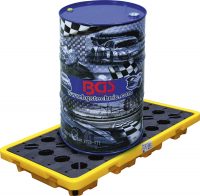 Auto instrumenti un iekārtas - Oil Drip Pan | with open mesh flooring | for 2 x 200-l drums (70047)