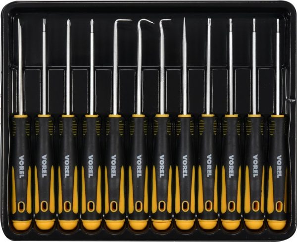 Auto instrumenti un iekārtas - PRECISION SCREWDRIVER AND HOOK SET 12PC (64555)