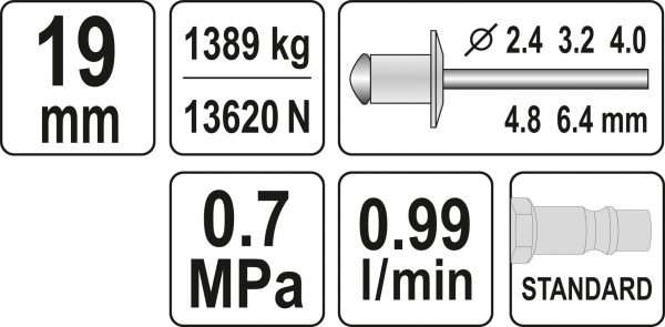 4 mm / 1389 kg (YT-3618)
