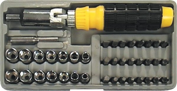 Auto instrumenti un iekārtas - RATCHET SCREWDRIVER SET 41PCS /PLASTIC CASE/ (65170)