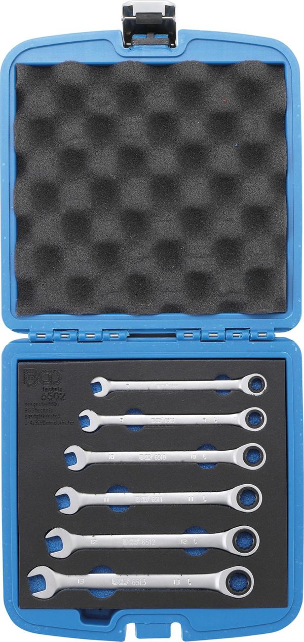 Auto instrumenti un iekārtas - Ratchet Wrench Set | 8 - 13 mm | 6 pcs. (6502)