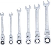 Auto instrumenti un iekārtas - Ratchet Wrench Set | flexible Heads | Inch sizes | 1/4"-9/16" | 6 pcs. (30005)