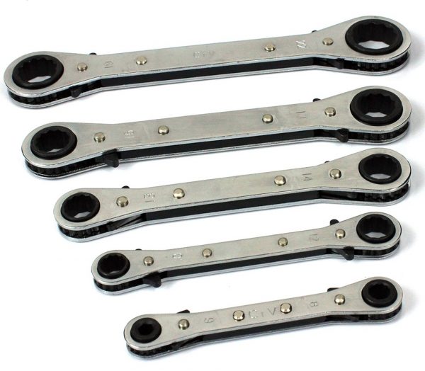 Auto instrumenti un iekārtas - Ratchet ring spanners spanners set | 6-22 mm | 5 pcs. (1450V)