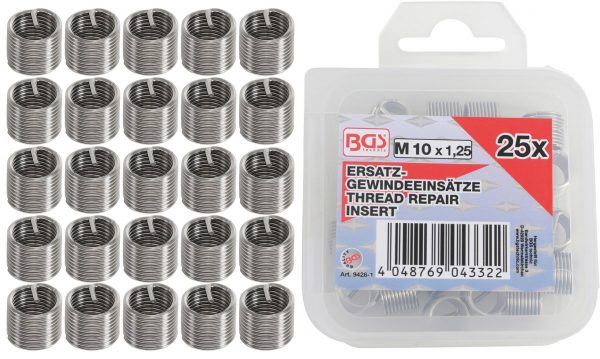 Auto instrumenti un iekārtas - Replacement Thread Inserts | M10 x 1.25 mm | 25 pcs. (9428-1)