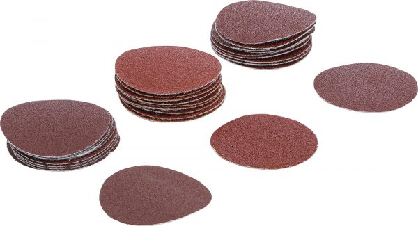 Auto instrumenti un iekārtas - Sanding Pads for Eccentric Sanders | Ø 50 mm | K 60 - 80 - 120 | 30 pcs. (70194)