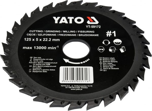 Auto instrumenti un iekārtas - Saw rasp 125mm No1 (YT-59172)