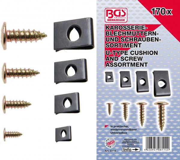 Auto instrumenti un iekārtas - Screw and U-Type Cushion Assortment | 170 pcs. (8114)