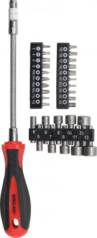 Auto instrumenti un iekārtas - Screwdriver Bit Set | with flexible shaft | 31 pcs. (20131)