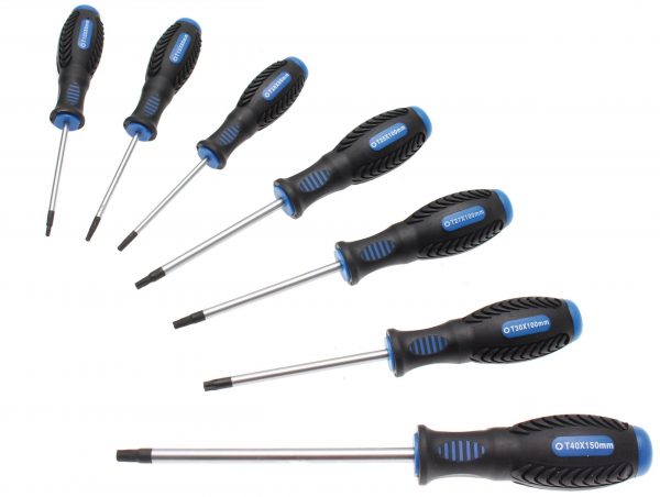 Auto instrumenti un iekārtas - Screwdriver Set | T-Star tamperproof (for Torx) | T10 - T40 | 7 pcs. (7841)