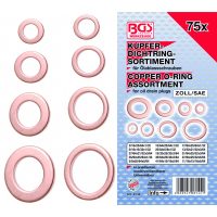 Auto instrumenti un iekārtas - Seal Ring Assortment | copper | Inch sizes | for Oil Drain Plugs | 75 pcs. (8144)