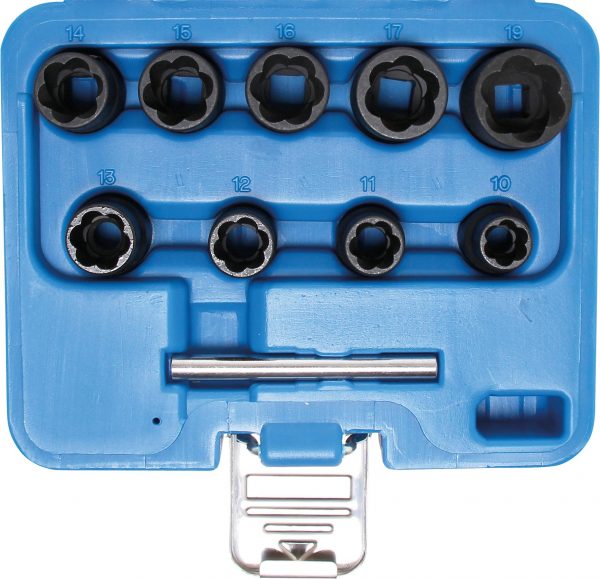 Auto instrumenti un iekārtas - Special Socket Set / Screw Extractors | 10 mm (3/8") drive | 10 - 19 mm | 10 pcs. (5265)