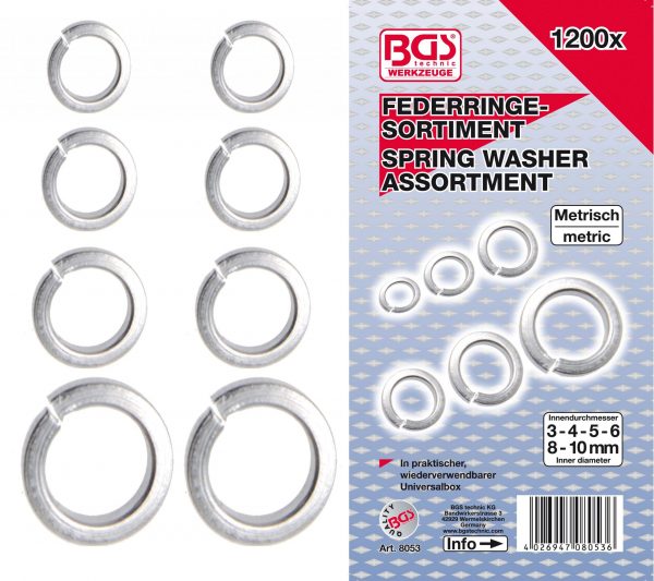 Auto instrumenti un iekārtas - Spring Washer Assortment | 1200 pcs. (8053)