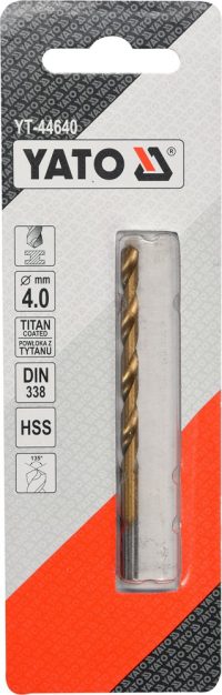 Auto instrumenti un iekārtas - TWIST DRILL BIT HSS-TiN 4 MM (YT-44640)