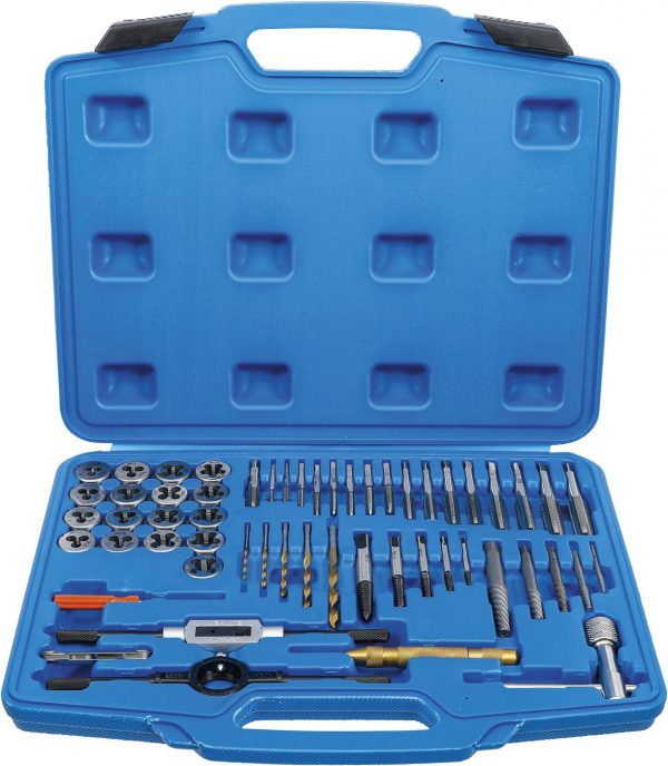 Auto instrumenti un iekārtas - Tap and Die Set | Inch Sizes | 1/4" - 1" | 56 pcs. (70105)