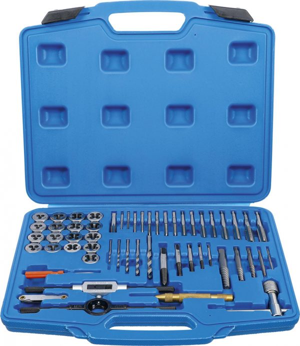 Auto instrumenti un iekārtas - Tap and Die Set | M3 - M12 | 56 pcs. (70104)