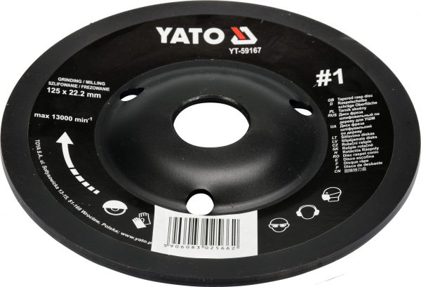 Auto instrumenti un iekārtas - Tapered rasp disc 125mm No1 (YT-59167)