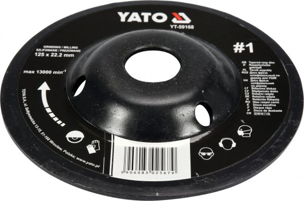 Auto instrumenti un iekārtas - Tapered rasp disc 125mm No1 (YT-59168)