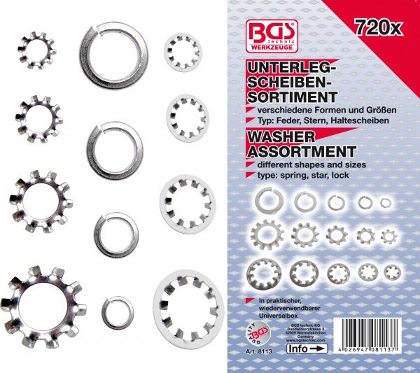 Auto instrumenti un iekārtas - Washer Assortment | 720 pcs. (8113)