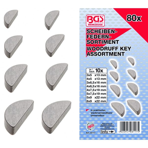 Auto instrumenti un iekārtas - Woodruff Key Assortment | 80 pcs. (8117)