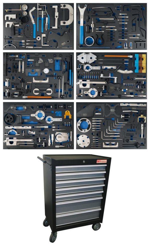 Auto instrumenti un iekārtas - Workshop Trolley | 7 drawers | Engine Timing Tool Sets (4115)