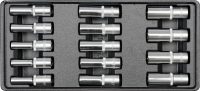 Instrumentu ratiņu ieliktņi - Ieliktnis instrumentu ratiņiem | garo muciņu komplekts | 1/2" | 8-21 mm | 14.gab - YT-5539 - E-instrumenti.lv