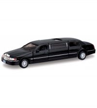 Metāla mašīnas modelis 1999 Lincoln Town Car Stretch Limousine 1:38 Melns