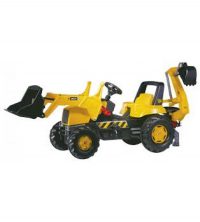 Pedāļu traktors ar diviem kausiem rollyJunior JCB (3-8 gadiem) 812004 - e-instrumenti.lv rotaļlietas bērniem