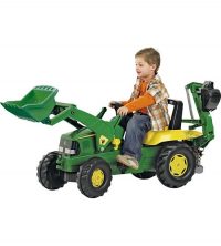 Pedāļu traktors ar diviem kausiem rollyJunior John Deere (3-8 gadiem) 811076 - e-instrumenti.lv rotaļlietas bērniem