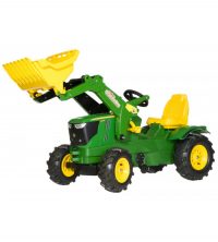 Traktors ar pedāļiem ar kausu (piep.riteņ)  rollyFarmtrac John Deere 6210R (3 - 8 gadiem ) Vācija 611102 - e-instrumenti.lv rotaļlietas bērniem